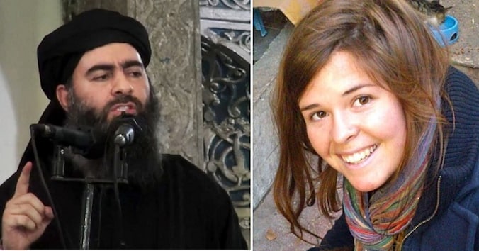 Abu Bakr al-Baghdadi en de gegijzelde Kayla Mueller
