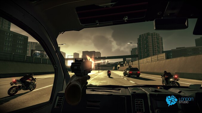 Beeld uit 'Getaway', een tafereel uit 'London Heist'.