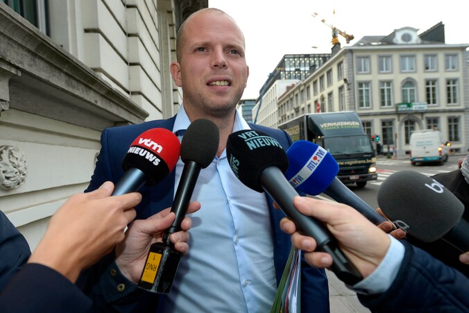 Staatssecretaris voor Asiel en Migratie Theo Francken (N-VA) vandaag bij aanvang van de ministerraad.