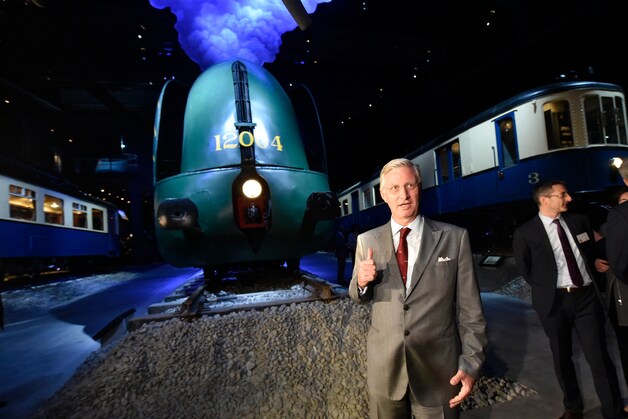 Koning Filip bezoekt het nieuwe museum Train World in Schaarbeek