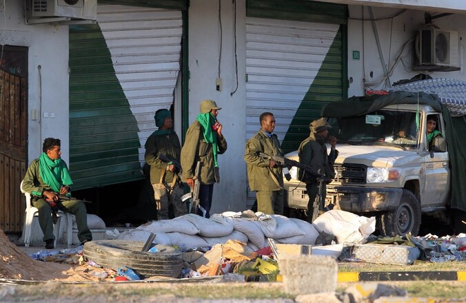 Troepen van Kadhafi in Misurata.