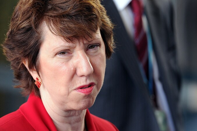 Volgens Catherine Ashton achten de VN zo'n missie voorlopig niet nodig.