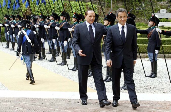 Silvio Berlusconi en Nicolas Sarkozy.