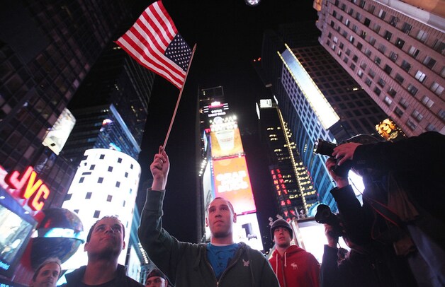 Ook in New York kwamen mensen op straat.