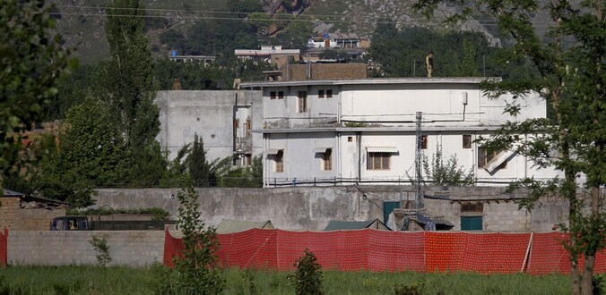 Het huis waar Osama bin Laden sinds 2005 woonde in Abbottabad, Pakistan.