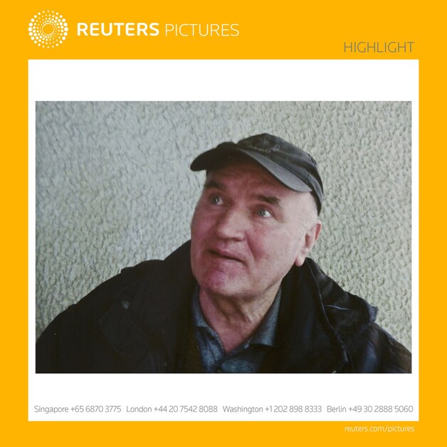 Een sterk vermagerde Ratko Mladic na zijn arrestatie.