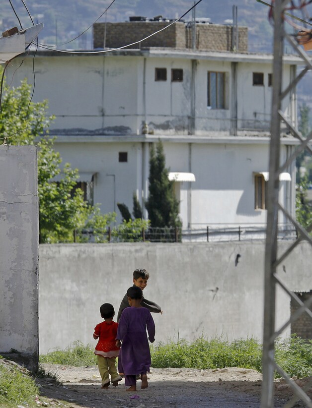 De compound in Pakistan waar Osama bin Laden zich verschanst had.