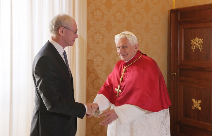 Herman Van Rompuy op audiëntie bij de paus.