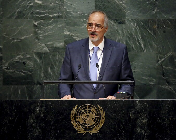 De Syrische VN-ambassadeur Bashar Jaafari.
