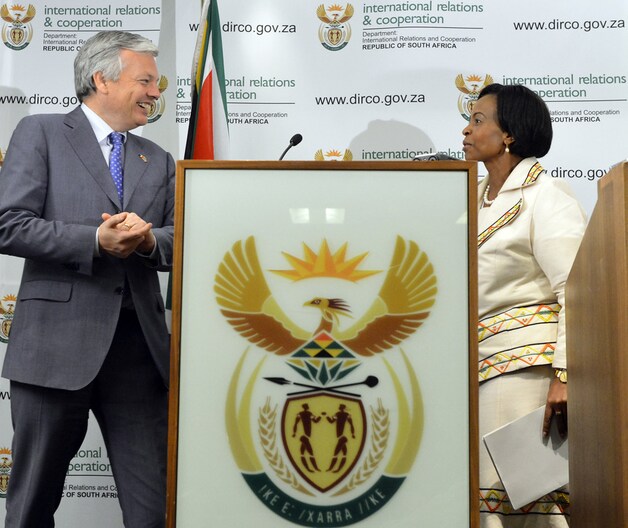 Minister van Buitenlandse Zaken Didier Reynders ontmoette eerder vandaag zijn Zuid-Afrikaanse ambtgenote Maïté Nkoana-Mashabane.