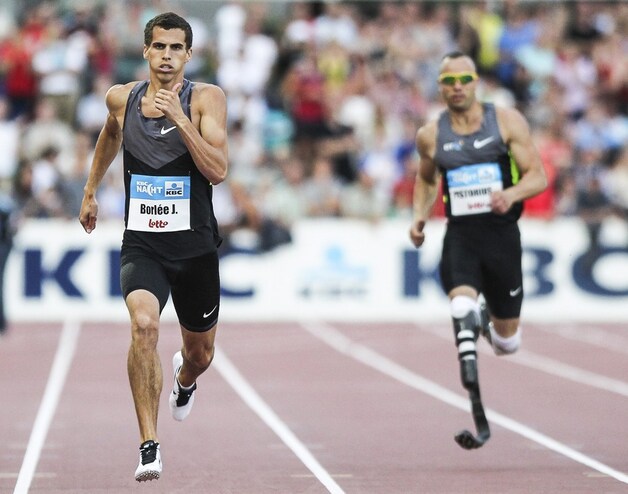 Jonathan Borlée kreeg op de 400 meter te maken met 'Blade Runner' Oscar Pistorius.