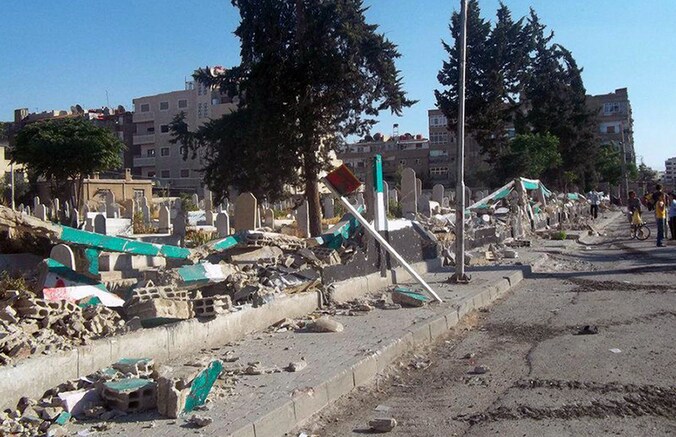 Op 7 juli werd een kerkhof in Daria, ten zuiden van Damascus, gebombardeerd.