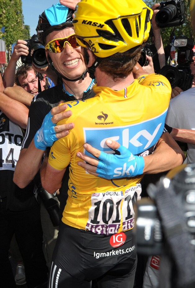 In de armen van luitenant Froome.