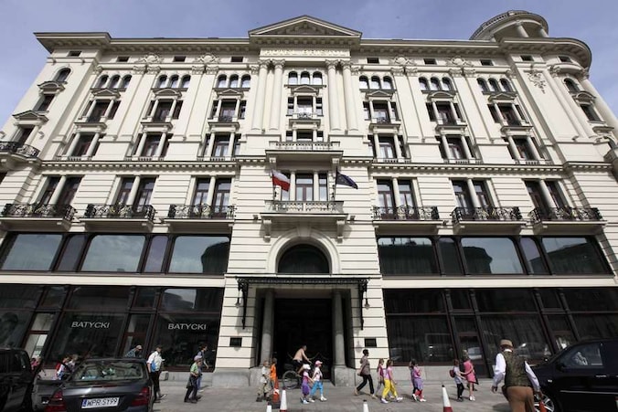 Het Le Meridien Bristol-hotel in Warschau, de uitvalsbasis van de Russen.
