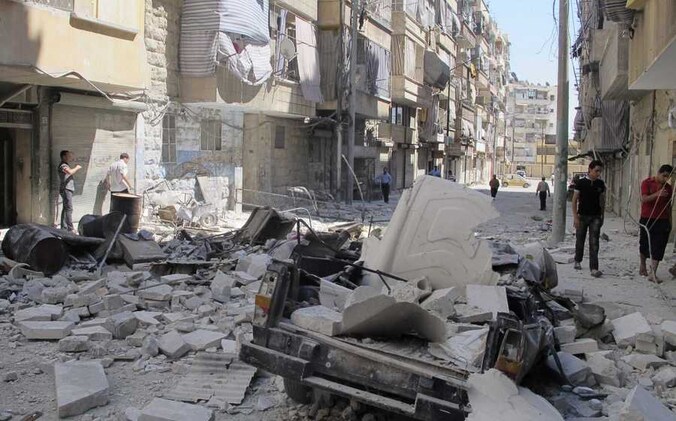 Ravage in de Syrische stad Aleppo.