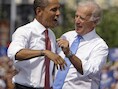Barack Obama en Joe Biden op 23 augustus 2008.