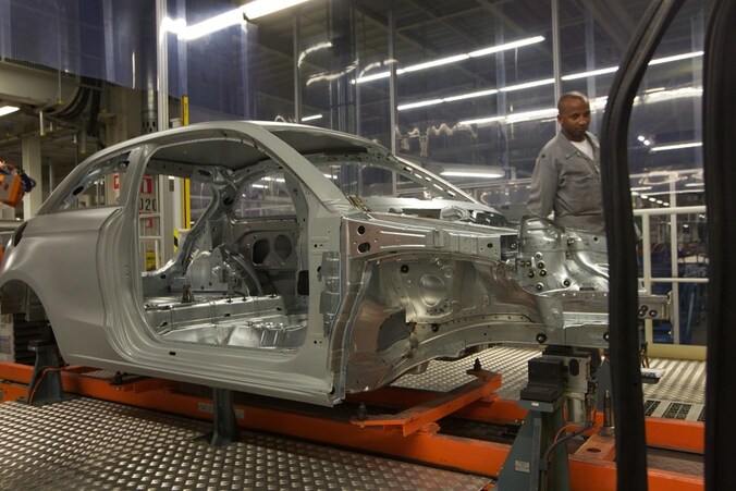 De Audi A1 Sportback tijdens het productieproces in de de fabriek van Audi Brussels.
