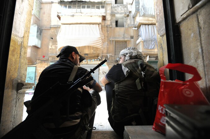 Syrische rebellen in Aleppo.