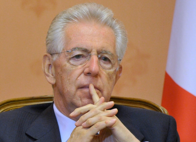 De 69-jarige Italiaanse premier Mario Monti.