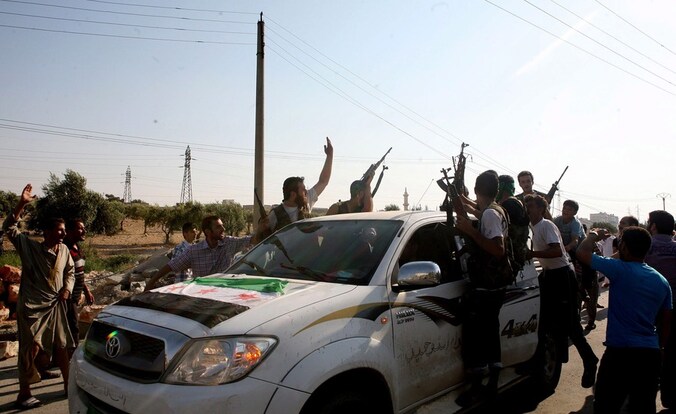 Syrische rebbelen in Aleppo.