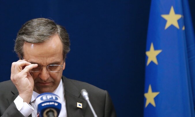 De Griekse premier Antonis Samaras