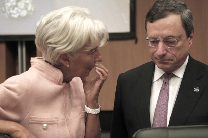 IMF-topvrouw Christine Lagarde en ECB-voorzitter Mario Draghi.