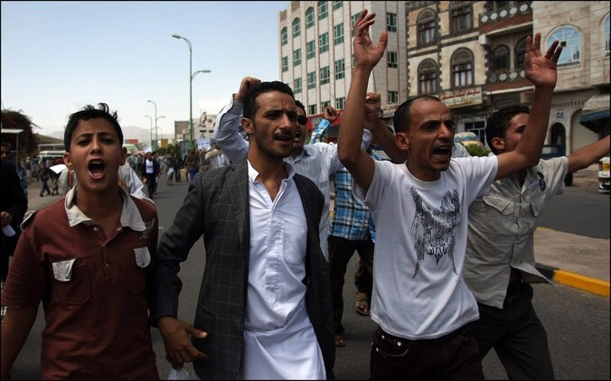 Demonstranten in Sanaa, Jemen.