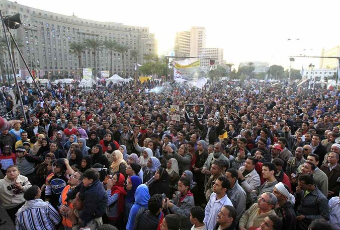 Het Tahrirplein in Caïro is opnieuw het hart van de protesten tegen de president.