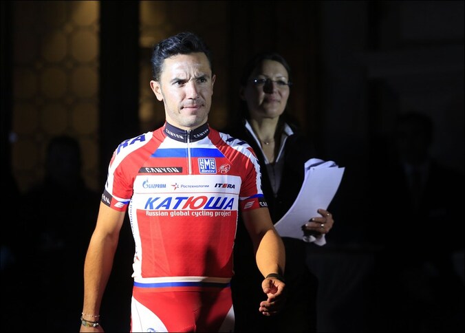 Joaquin Rodriguez bij de ploegvoorstelling van Katusha 2013.