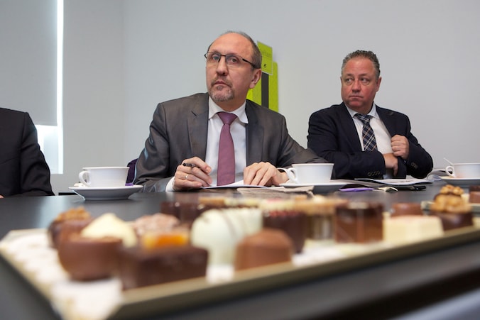 Johan Vande Lanotte bij Pralibel in Vichte.