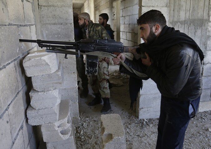 Syrische rebellen in de Syrische provincie Idlib.