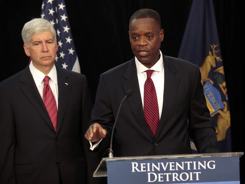 Gouverneur Rick Snyder en crisismanager Kevyn Orr.