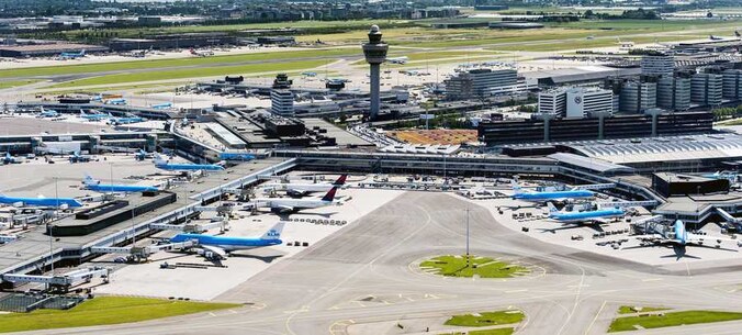 De luchthaven van Schiphol.