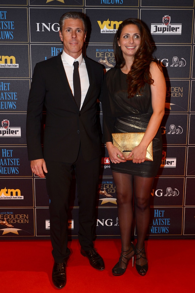 Michael Verschueren en zijn partner op de rode loper van de Gouden Schoen 2013.