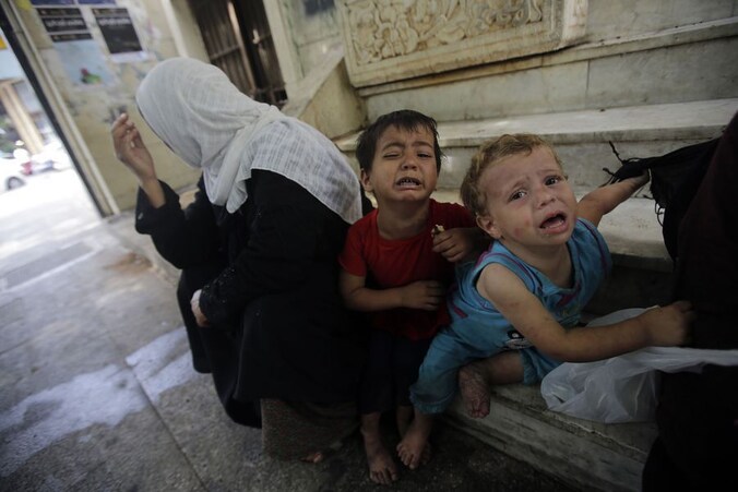 Vluchtelingen uit Aleppo in Beiroet.