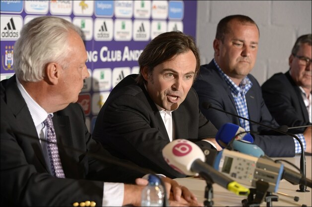Roger Vanden Stock en Patrick Decuyper tijdens de persconferentie.