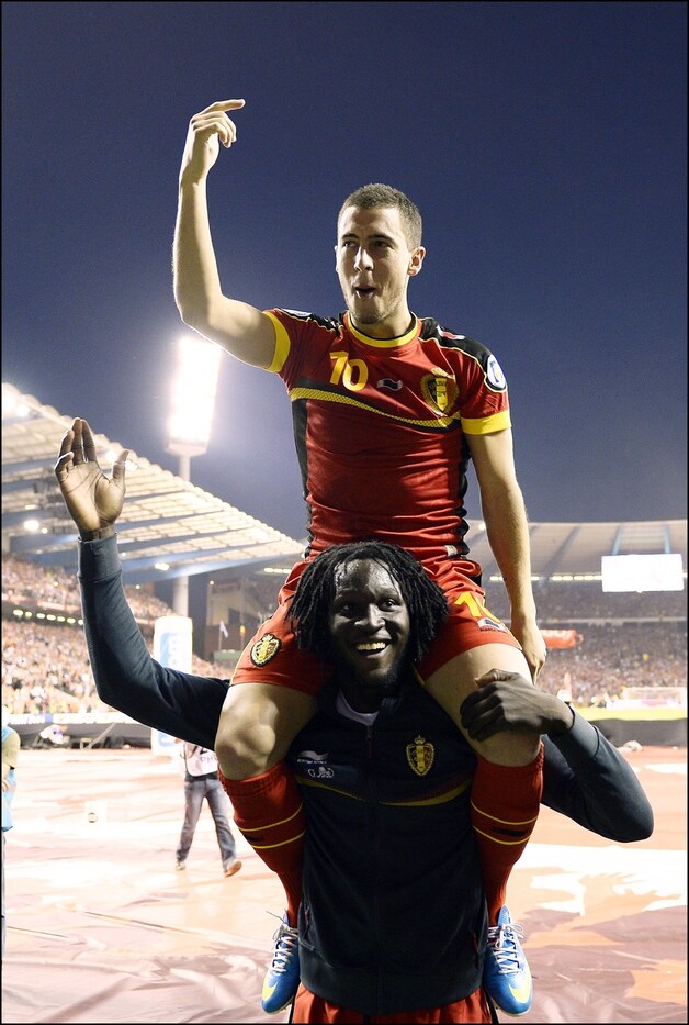 Lukaku sluit zich aan bij Eden Hazard.