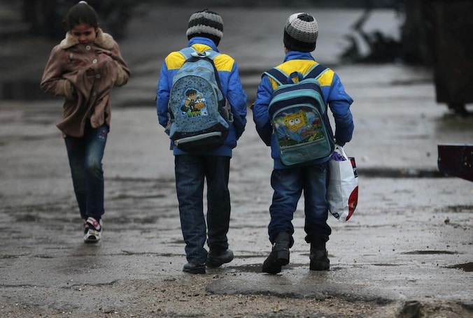 Kinderen op straat in Damascus.