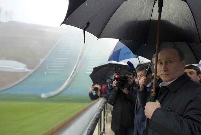 Poetin op bezoek in Sochi.