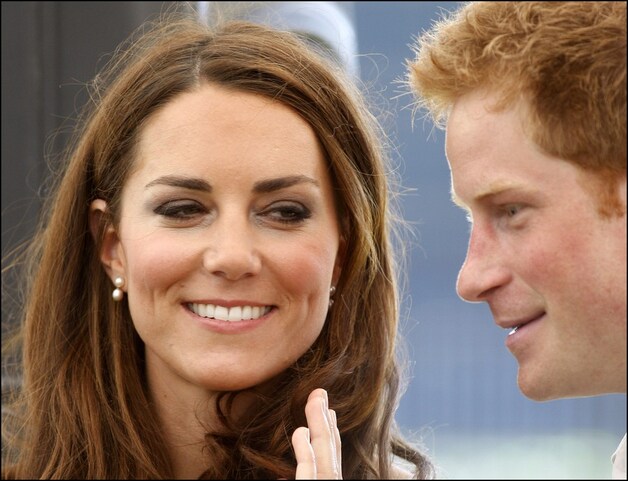 Kate Middleton met haar schoonbroer Harry.