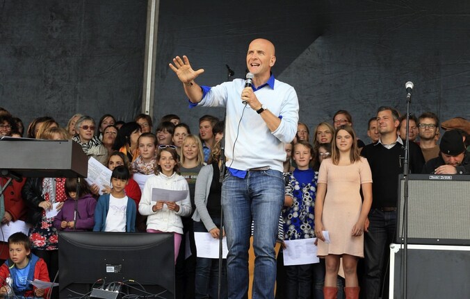 Nic Balthazar op het Gentse Sint-Pietersplein