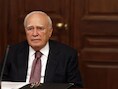 De Griekse president Karolos Papoulias.