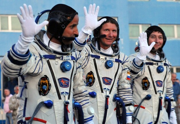 Joseph Acaba, Gennady Padalka en Sergei Revin.