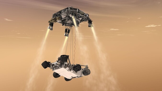 Een handout van de NASA-Marssonde 'Curiosity'.