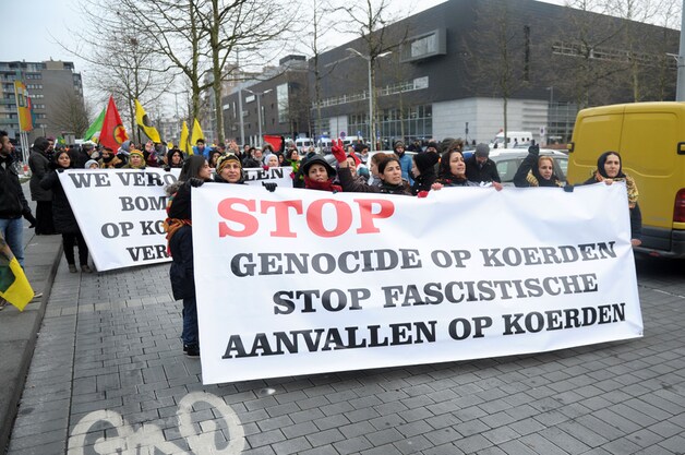 De Koerdische optocht van afgelopen zaterdag in Genk.
