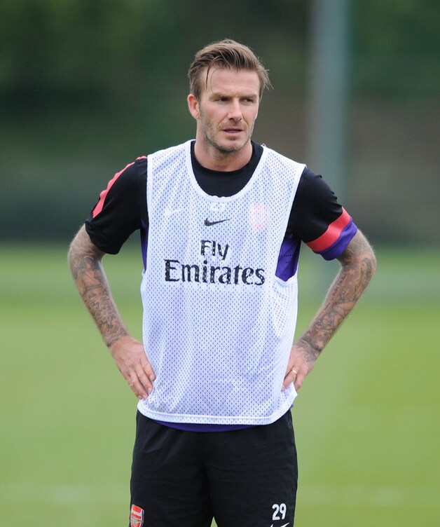 'Becks' trainde recent met Arsenal mee.