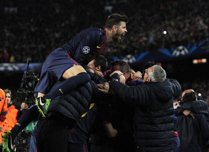 Uitzinnige euforie na de memorabele triomf van Barça.