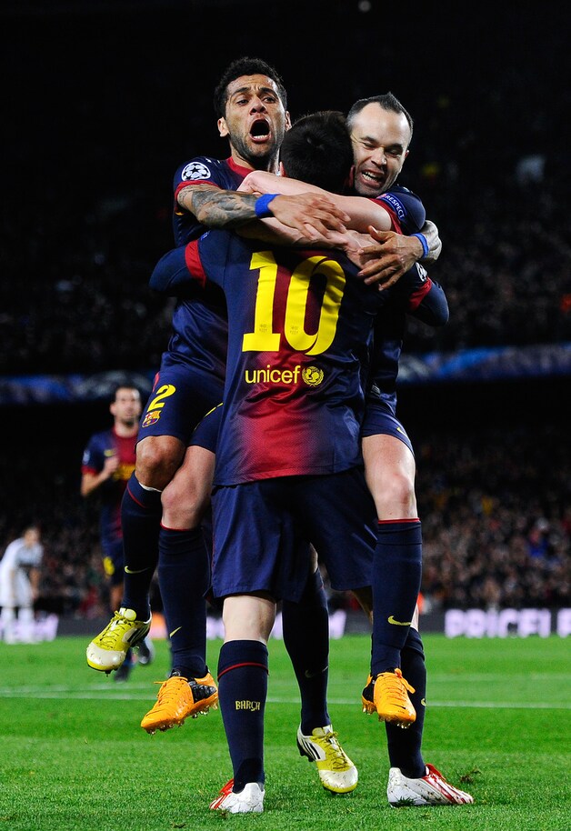 Lionel Messi scoorde al twee keer voor de rust.
