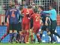 Een opstootje na de 0-2 voor Arsenal.