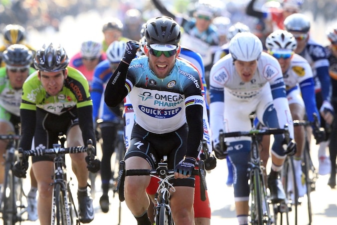 Cavendish kwam als eerste over de meet.
